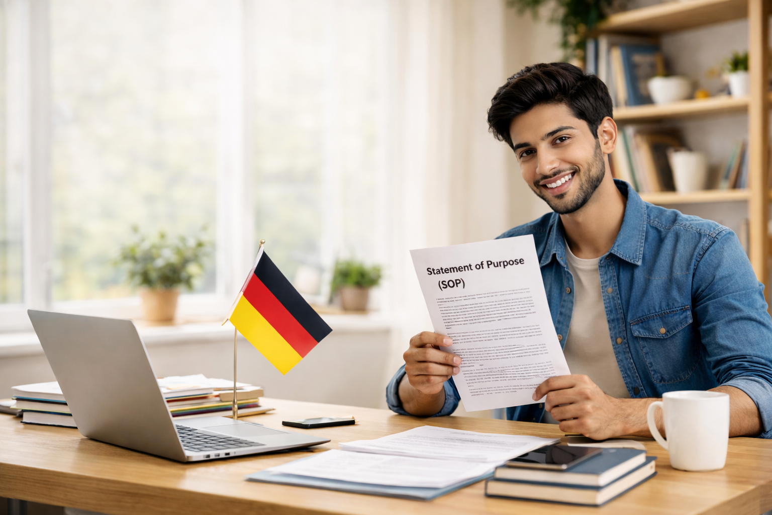 Indian student preparing SOP for Germany university application.